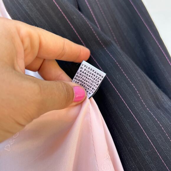 Dolce & Gabbana D&G Y2K Black Pink Pinstripe Blazer 38 Tailored Satin Lined - Picture 13 of 14